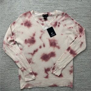 Bloomingdale's Pink Tie-Dye Cashmere Sweater